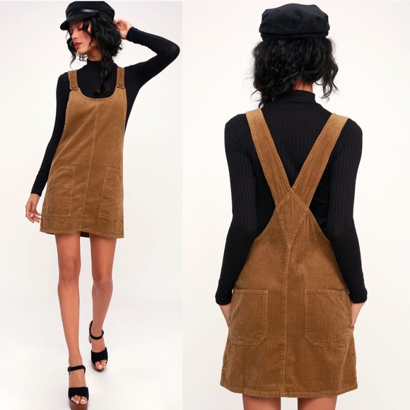 Others Follow Dresses & Skirts - 🆕 Others Follow Brown Corduroy Pinafore Dress